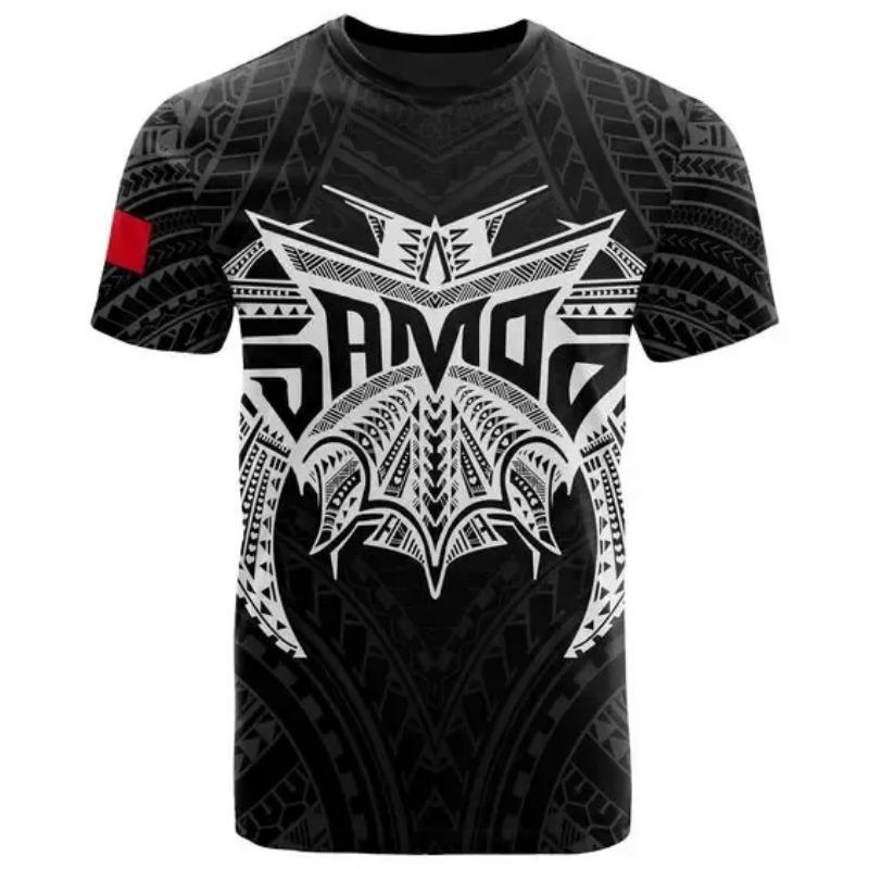 Футболка с короткими рукавами в креативном стиле для мужчин и женщин Pohnpei 3D Printed O-neck Fun Printed Pullover Loose Oversize Men's