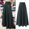 Women High Waist Maxi Skirt A-Line Plaid Print Oversized Women Spring Skirt Floor Length Large Hem Skirt