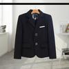 Kids Boys Gentleman Blazer Black Lapel Long Sleeve Suit Two Button Jacket Outwear for Weddings Parties 5-6 Years