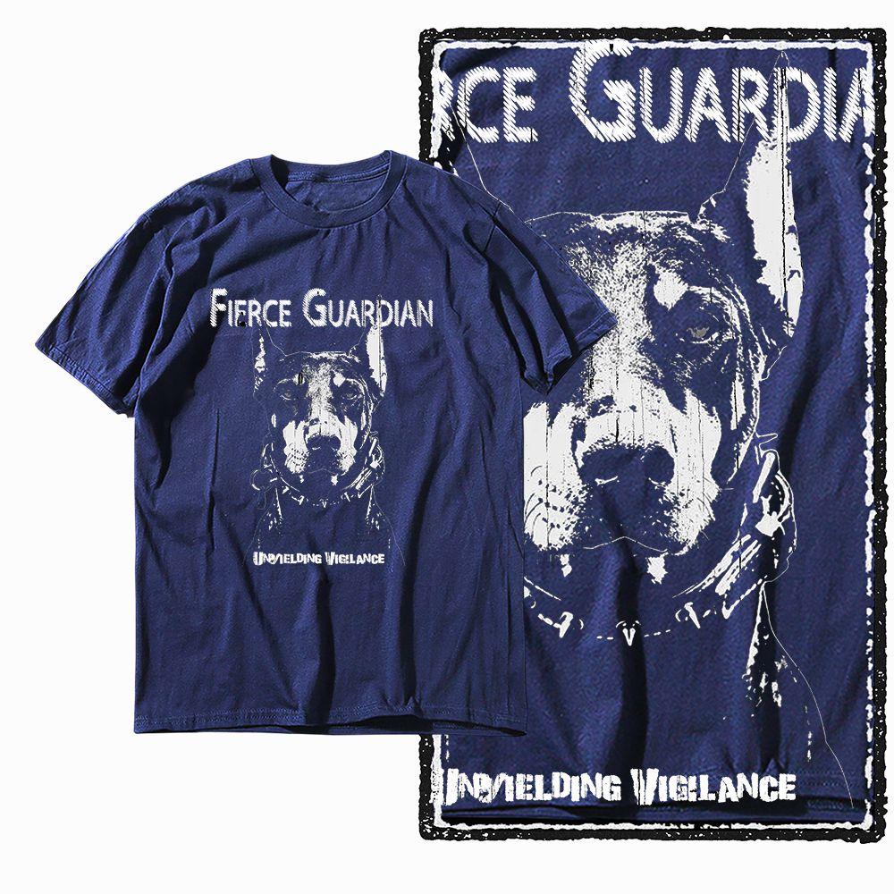 G59 NAVY Big Size 100% Cotton Dog Printed Men's T-shirt | Streetwear Cool Vintage O-neck Men's Tee Tshirt