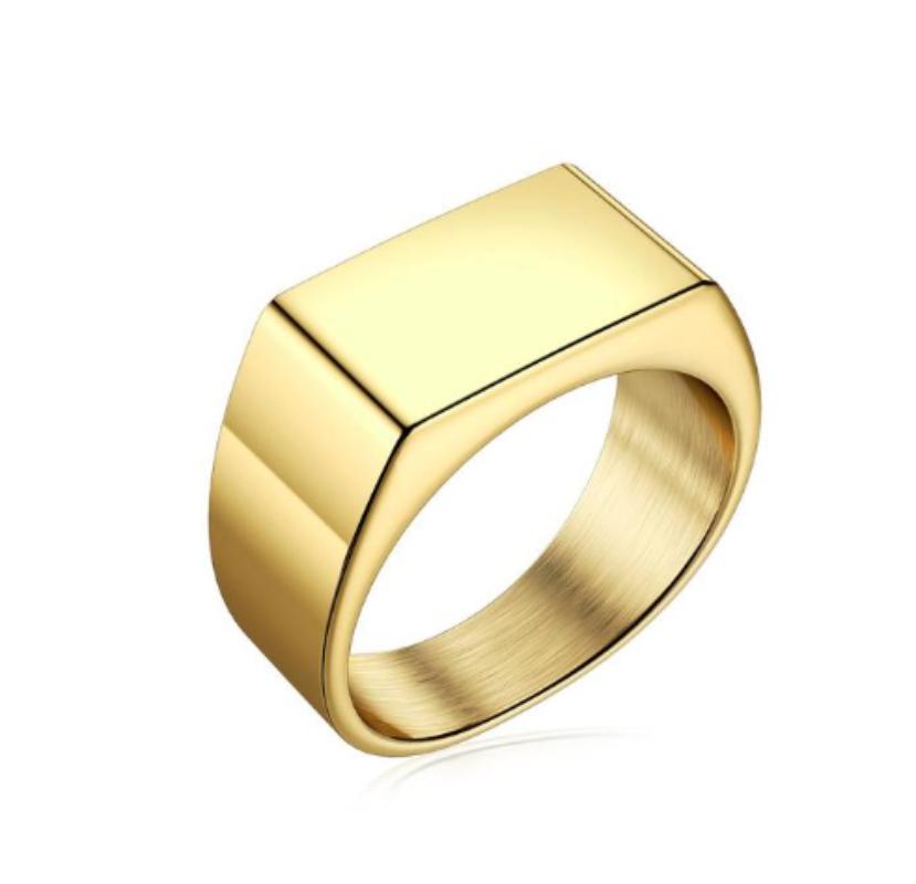 Новые металлические глянцевые кольца для мужчин, геометрическая ширина, печатка, квадратный палец, панк-стиль, модное кольцо, ювелирные изделия, аксессуары, оптовая продажа