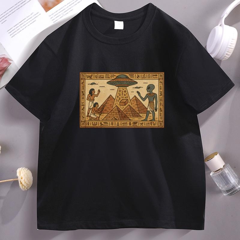 Ancient Aliens TShirt Vintage UFO Alien T Shirt for Unisex Unisex Cotton Casual Soft Fitness Tshirts Unisexs Clothes ONeck Short