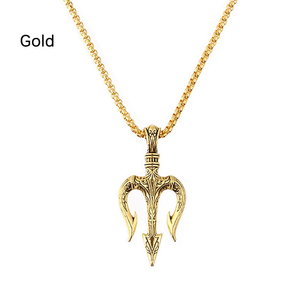 Gift Fashion Retro Charm Chain Punk Vintage Necklace Neptune Trident Pendant Hip Hop Choker