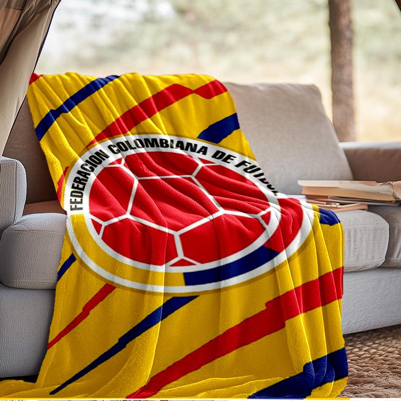 Colombian Soccer Federation Blanket Outdoor Flannel Blanket for Camping, Hiking, Garden Parties, Picnic Essentials,gift for family and friends