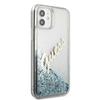Etui do iPhone 12 mini Guess Glitter Vintage Script Niebieskie