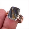 Natural Pietersite Gemstone 925 Solid Sterling Silver Two Tone Ring Size 10 V2U42