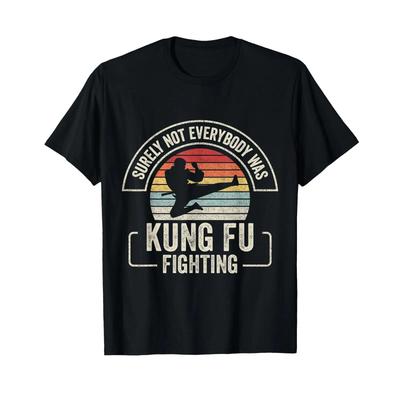 Retro Vintage Surely Not Everybody Was Kung Fu Fighting T Shirt Vintage Comfortable Designer Clothes Fashion Streetwear