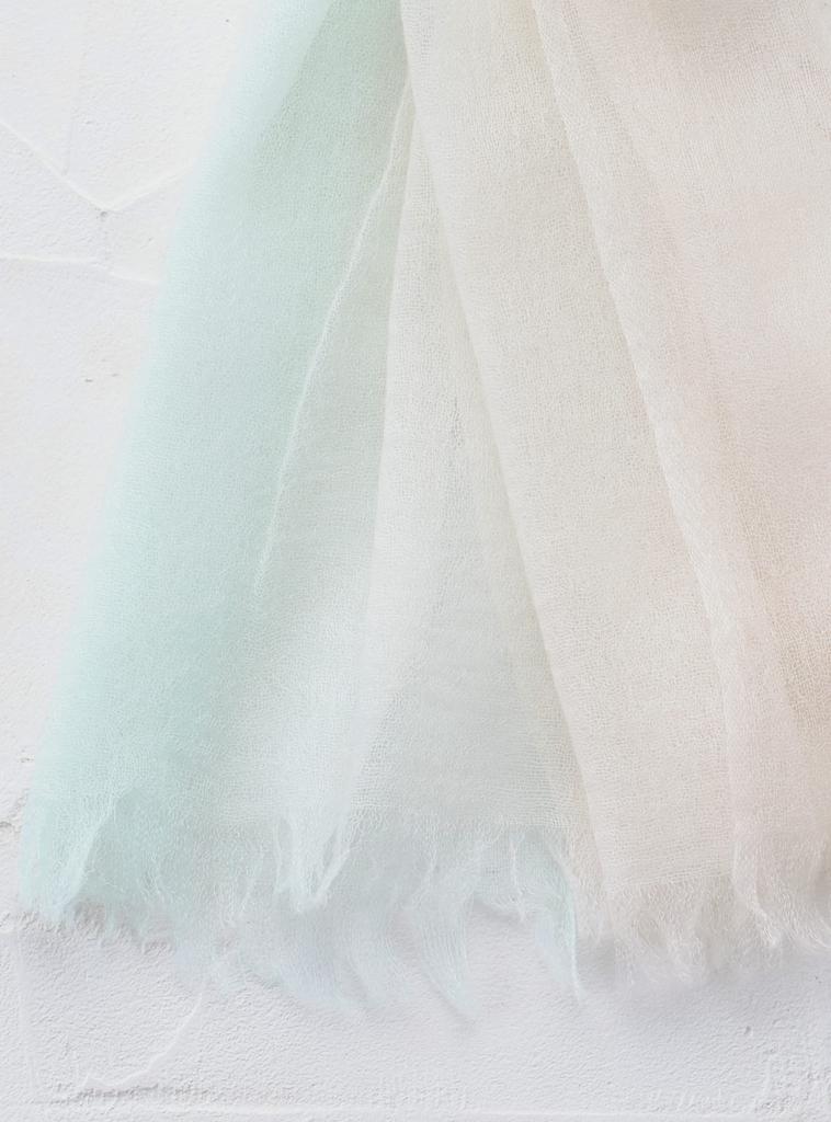 Airy Cashmere Gradient 150cm X 30g [CEREALS] 100% Stole, Lightweight, 70cm, Approx. (Mint)