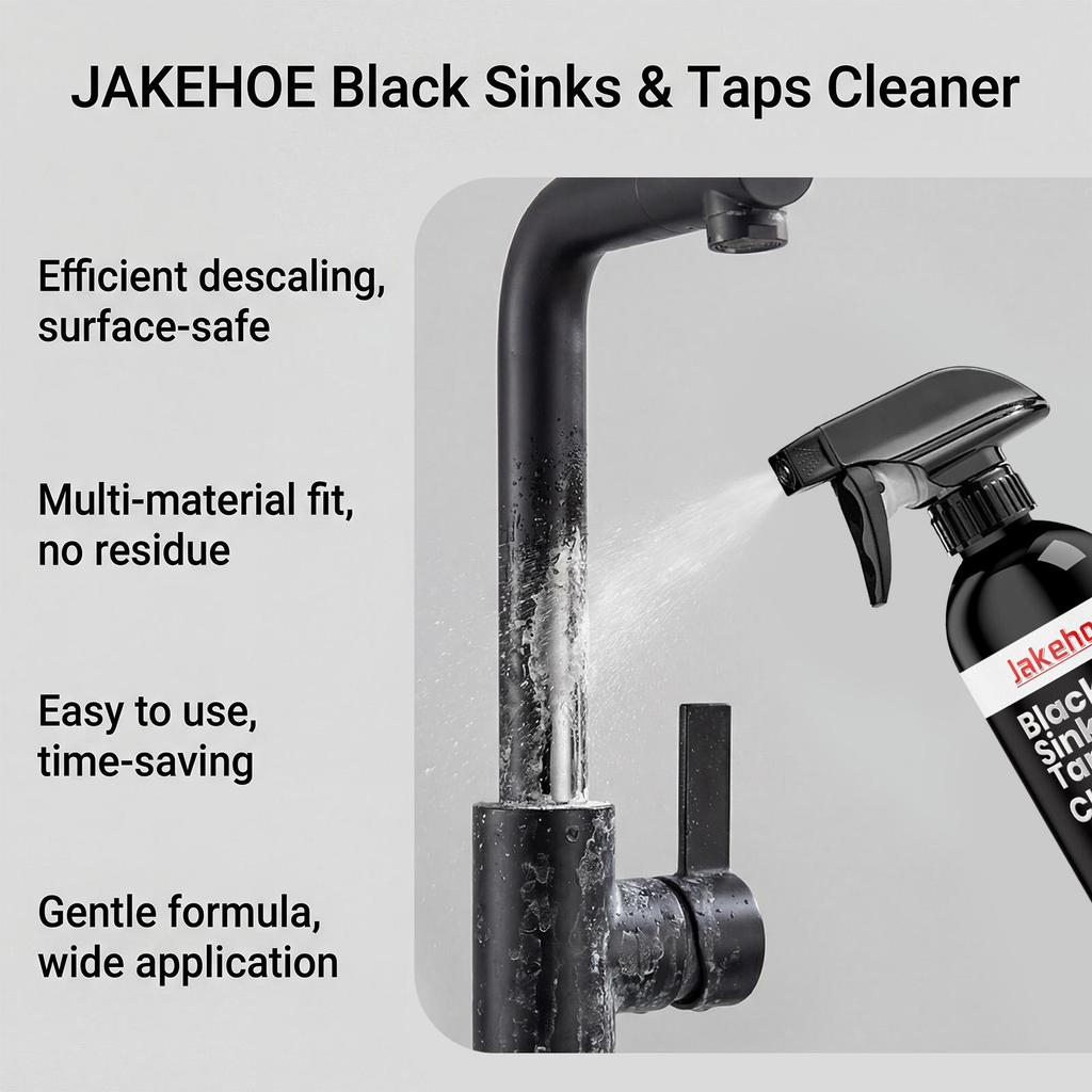 Jakehoe black faucet cleaner, bathroom sink ceramic, suitable for easy descaling, restoring brightness and low odor 120ml