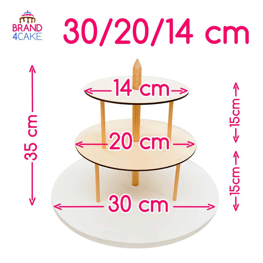 3-Tiered Cake Stand 30/18/12 Brand4Cake