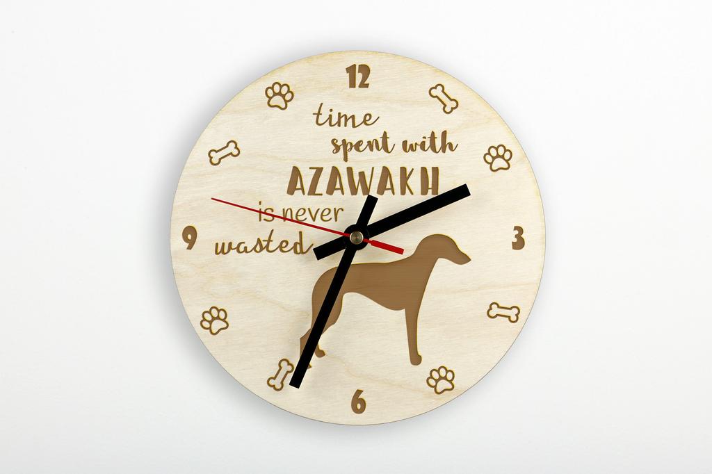 Azawakh, Tuareg Sloughi - clock with dog, wooden clock with engraving, personalised clock by Art-Dog