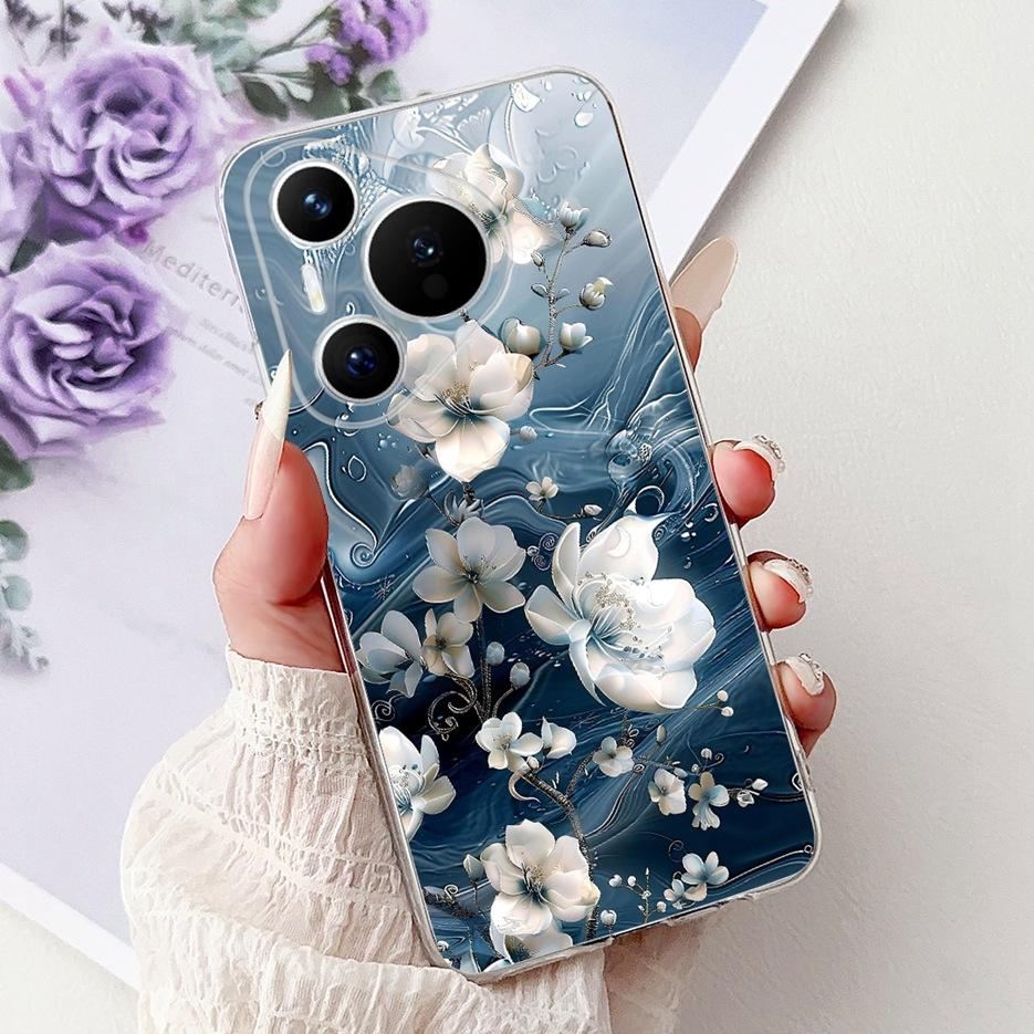 Чехол для Huawei Pura 70 Pro Plus, цветной чехол с рисунком цветов, мягкий тонкий чехол для телефона для Huawei Pura 70 Ultra Pura70 Pro 5G