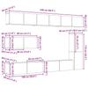 7 Piece TV Cabinet Set Black Oak Effect Particleboard