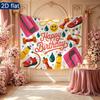 Birthday Gifts Fitness Party Backdrop, Polyester Banner for Wall Decor & Photo Props
