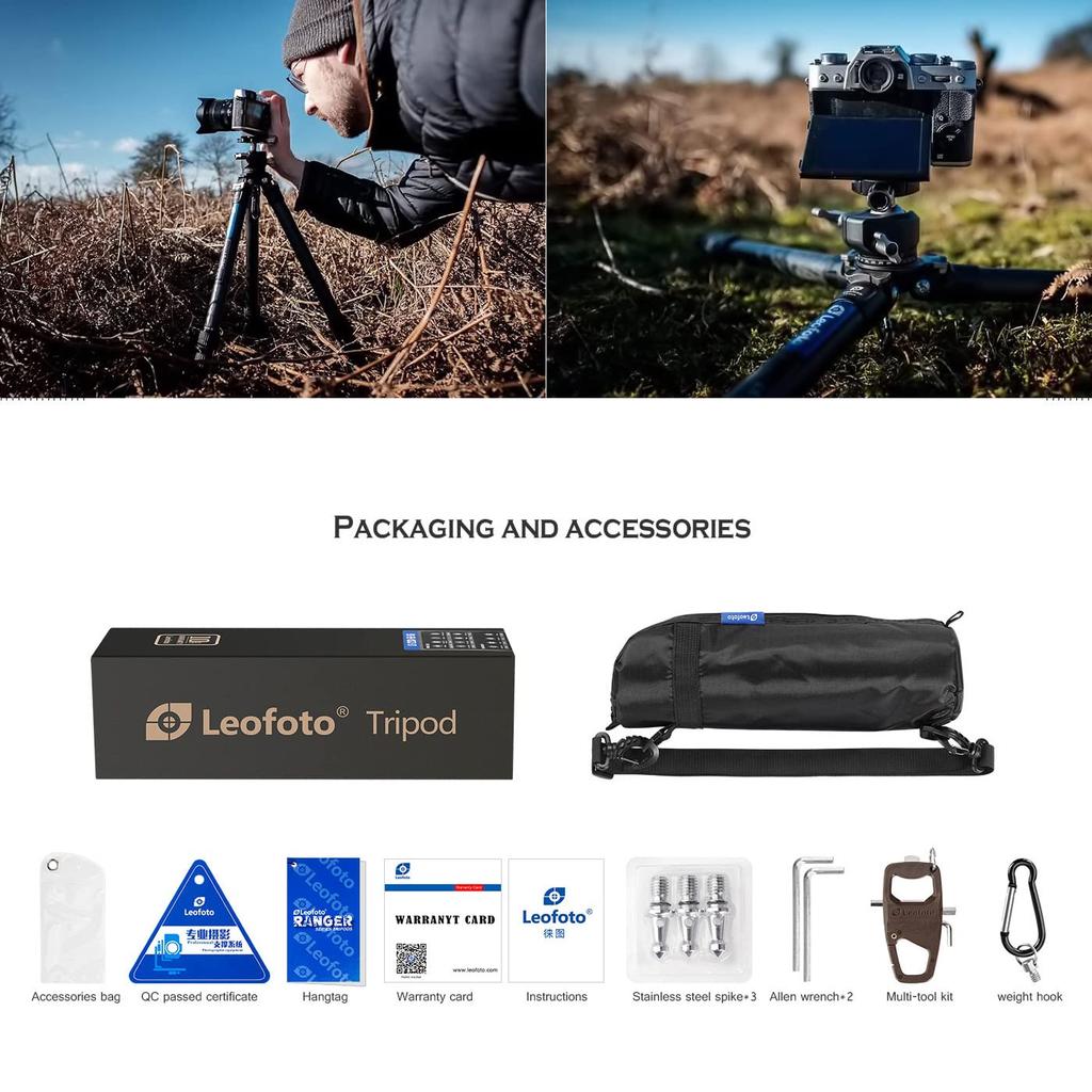 Leofoto Carbon Fiber 28mm Pipe 3 for Mirrorless and SLR Imported In Japan LS-283CM Tripod, Diameter, Sections, Cameras/Officially