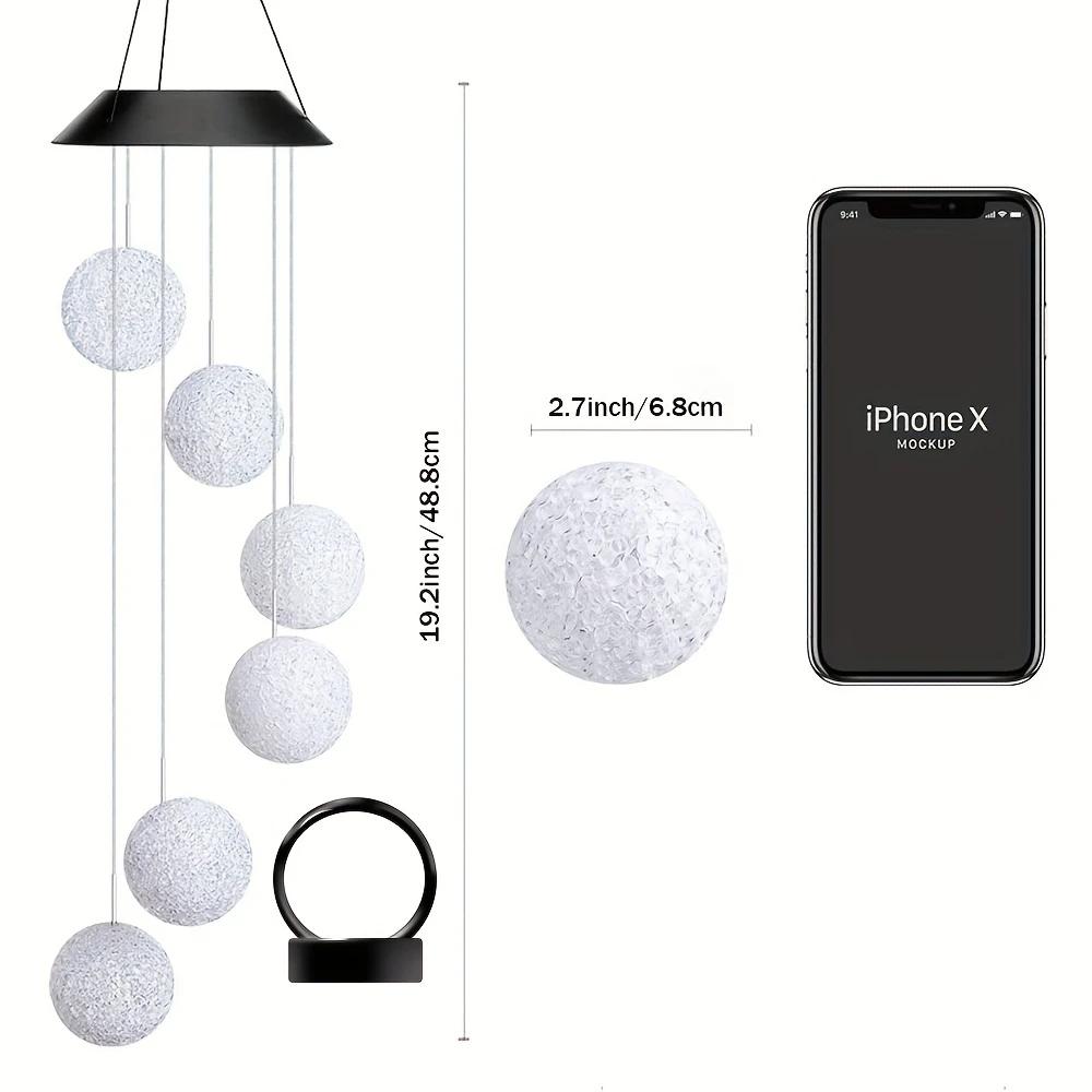 Работающий на солнечной энергии меняющий цвет хрустальный шар, музыка ветра, портативный уличный светильник для патио, двора, сада - пластиковый садовый светильник