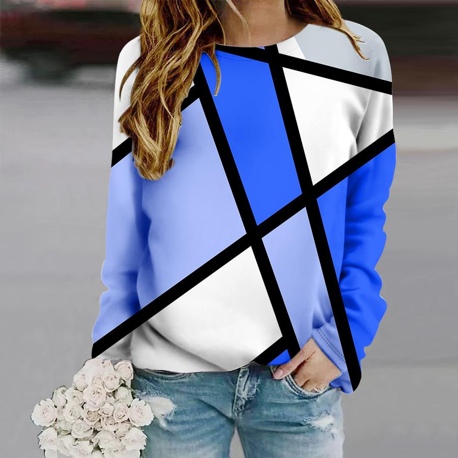 Зимний новый дизайн, пуловер с принтом, пуловер в стиле ретро, осенний женский повседневный свитер с длинными рукавами, футболка с круглым вырезом, женские свободные топы