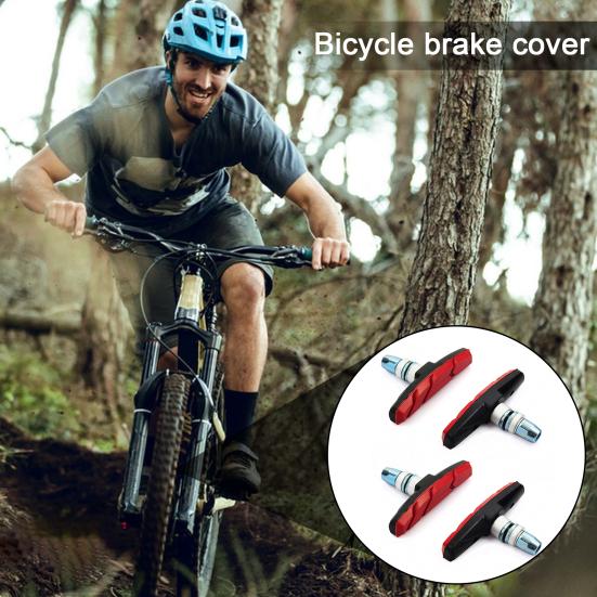 2 пары велосипедных тормозных колодок, легкие, бесшумные, универсальные, для горного и дорожного велосипеда, V-образные тормозные колодки, сменные резиновые колодки, аксессуары для велоспорта