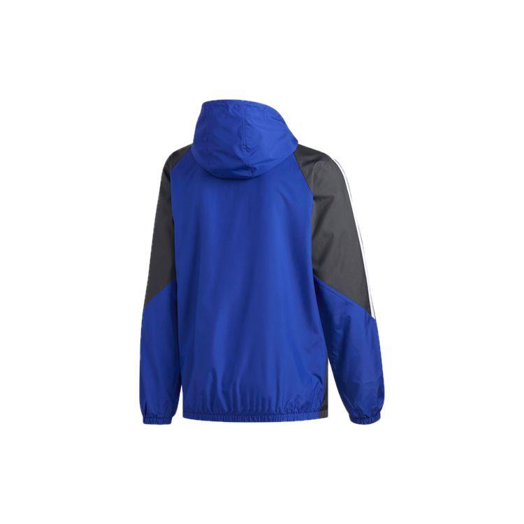 Adidas Originals Insley Colorblock Logo Sports Hooded Jacket Men Outerwear Blue DU8336