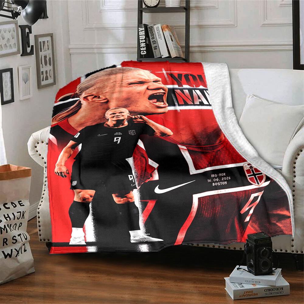 Haaland (77) Customize Your Name Blanket Gift Personalized Blanket Comfortable for Couch Home Decor Nap Bed Four Seasons Multipurpose