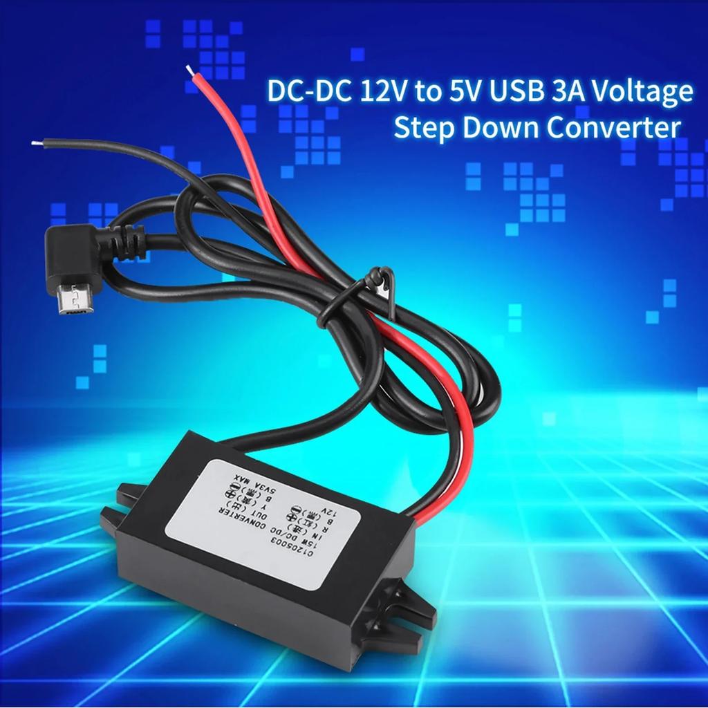 DC-DC 12В в 5В 3А Преобразователь Micro USB Понижающий Регулятор Напряжения для Автомобиля Смартфона Автомобильный Преобразователь Напряжения 12В в 5В Преобразователь