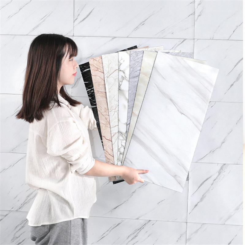 Имитация мраморной плитки, настенная паста для ванной комнаты, гостиной, фоновые обои, самоклеящиеся водонепроницаемые наклейки на стену для кухни, ремонт дома