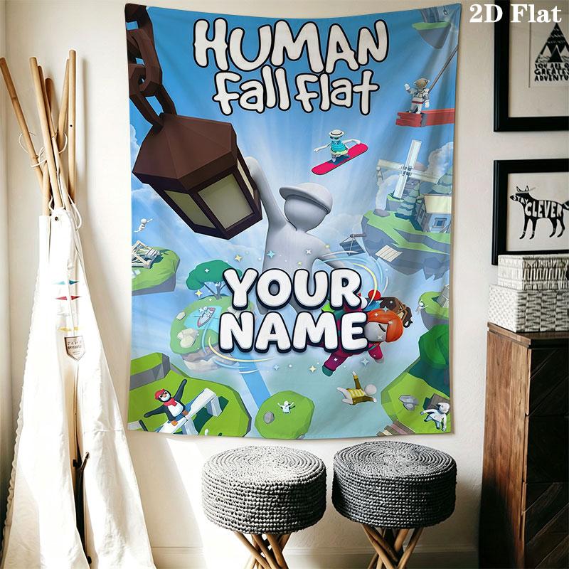 Custom Human Fall Flat Wall Hanging Printed Fabric Blanket Decorative Tapestries for Bedroom Living Room Home Decor