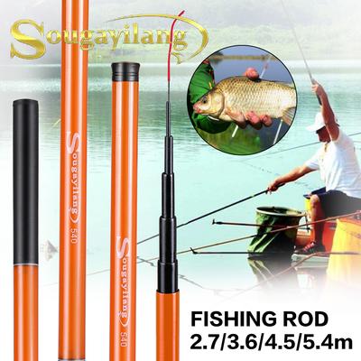 SOUGAYILANG Дорожная портативная телескопическая удочка 2,7-5,4 м, литейная удочка из углеродного волокна, спиннинговая удочка