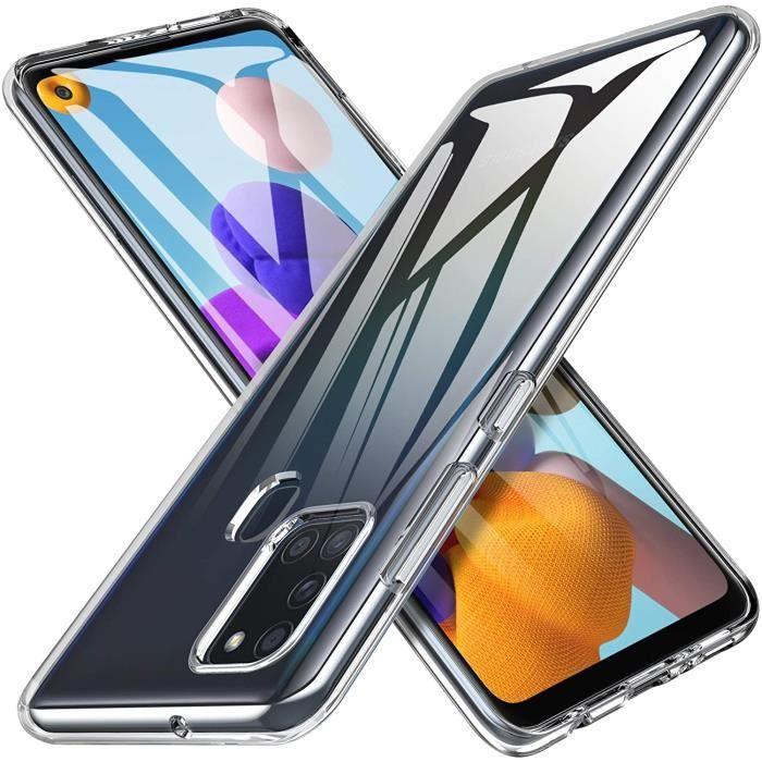 2 Verres trempés pour Samsung Galaxy A21S et 1 coque de protection souple transparente avec Stylet Toproduits®