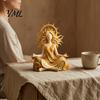 Mindfulness Gifts for Women Meditating Sun Goddess Resin Statue, Yoga Spiritual Figurine, Boho Elegant Feminine Home Statue Zen Style Desktop