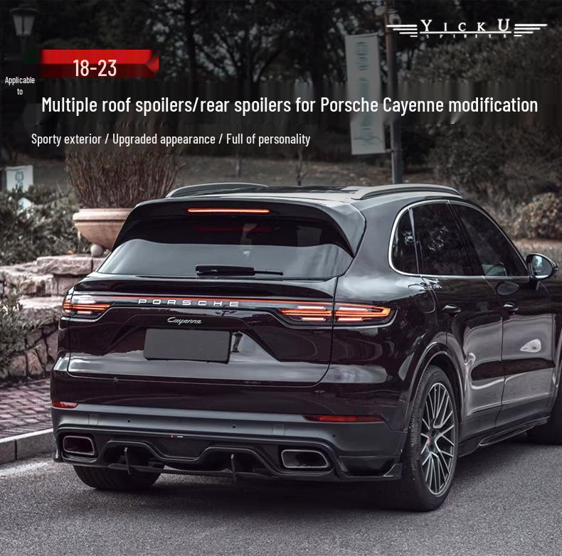 Задний спойлер и центральное крыло из углеродного волокна Porsche Cayenne 9Y0 для моделей 2018-2025 гг.