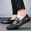 High-end New Mens Loafers Crocodile Skin Pattern Genuine Cow Leather Summer Men Shoes Breathable Driving Shoes Moccasins