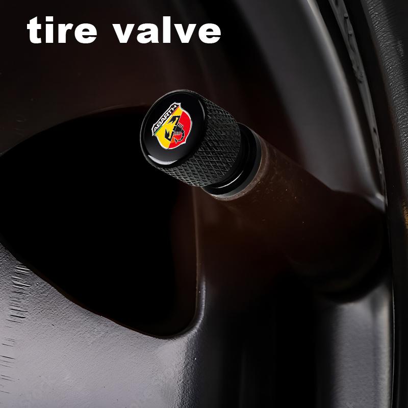 Car Wheel Tire Valve Caps Air Stem Covers Accessories For Abarth FIAT Punto 500 Tipo Stilo Palio Bravo Doblo Panda Ducato
