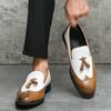 Tassel Fashion Shoe Office for Men Casual Leather Shoes Loafers Driving Moccasins Comfortable Slip On Wedding Shoes Pointed Toe