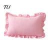 Solid Color Throw Pillows Ruffle Pillow Cover, Cotton Plaid Case with Frill Edge, 18x18 Comfortable Slips Inch 20x12 Decorative Cover for Farmhouse