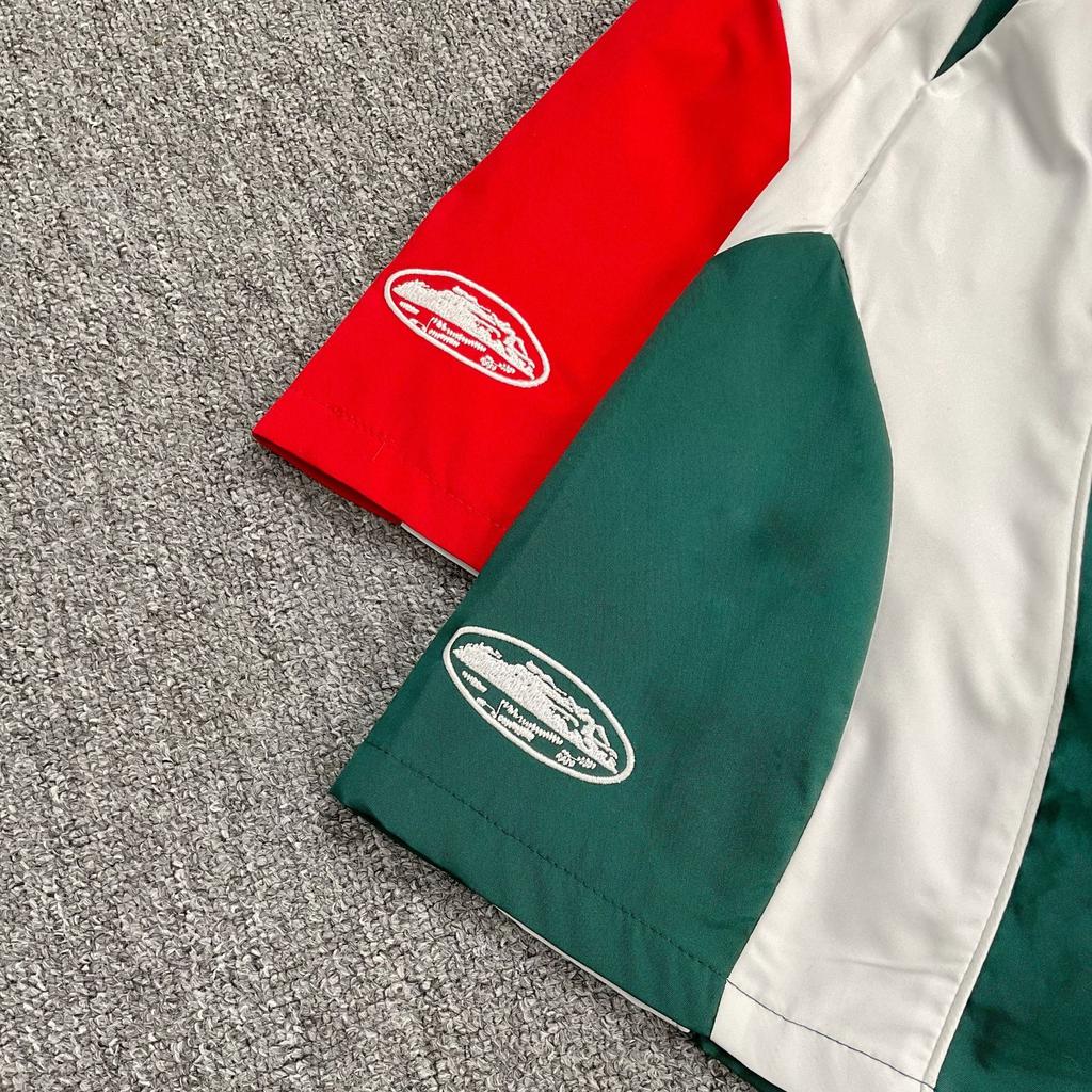Cross-border European and American trendy brand Alcatraz letter logo embroidery color matching casual shorts men's and women's high street beach five-
