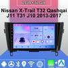 Android Carplay автомобильное радио для Nissan X-Trail T32 Qashqai 2013-2017 мультимедийный проигрыватель головное устройство стерео GPS навигация BT WIFI 2+32 ГБ