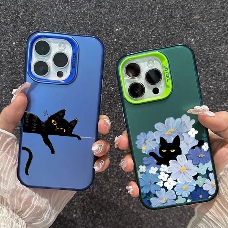 Чехол Cat Flower для iPhone 16 Samsung A55 A35 A34 S24 FE Xiaomi Redmi Note 13 Pro 14C Huawei Honor 200 противоударный бампер для телефона с защитой от царапин