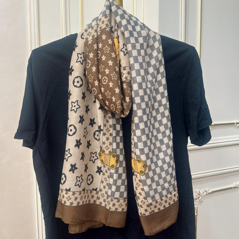 New Fashion Letter Polka Dot Printed Cotton and Linen Scarf Classic Autumn and Winter Warm Scarf Sunscreen Shawl