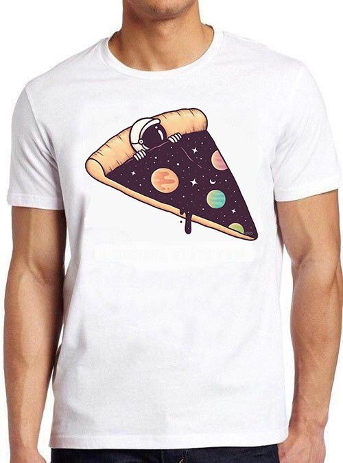 Pizza Slice Astronaut Planets Funny Meme Gift Tee Gamer Cult Movie T Shirt M748