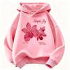 Children's Round Neck Hooded Sweatshirt Loose Comfortable Casual Stylish Outdoor Sports Flower Pattern Printed Long Sleeved
