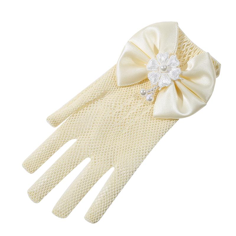 Mesh Bow Glove Dress Accessories Children Gloves Princess Prince Gloves Kid Lace Fishnet Gloves Ceremony Parts