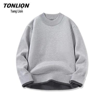 Мужской зимний свитер TonLion с полувысоким воротником и флисовой подкладкой