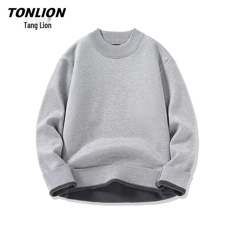 Мужской зимний свитер TonLion с полувысоким воротником и флисовой подкладкой