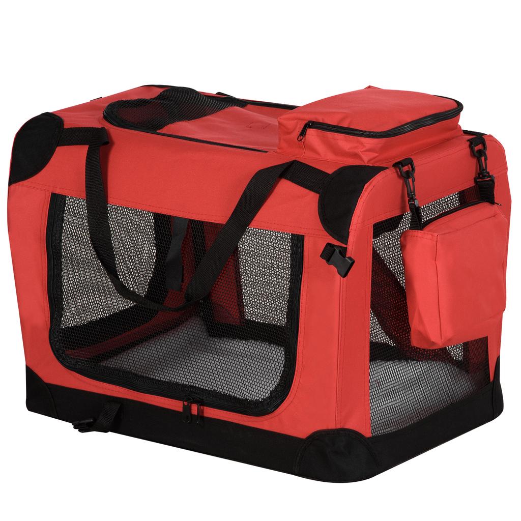Foldable Pet Carrier for Small and Miniature Dogs, Portable Cat Carrier Soft Side Pet Travel Crate with Removable Mat, Storage Bags