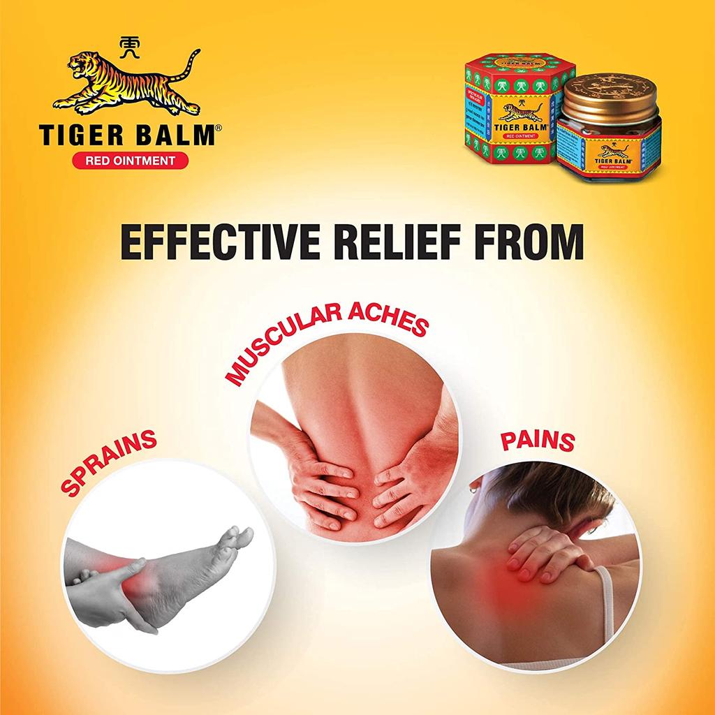Tiger Balm Red Ointment For Effective Relief From Sprains, Pains, Muscular Aches | Ayurvedic Balm
