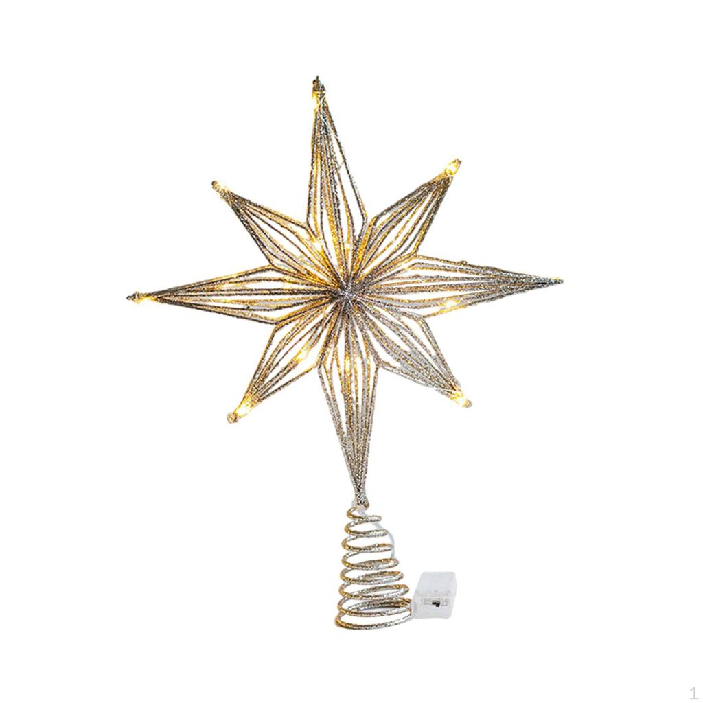 Верхушка рождественской елки Блестящая звезда Верхушка дерева с подсветкой Железное искусство