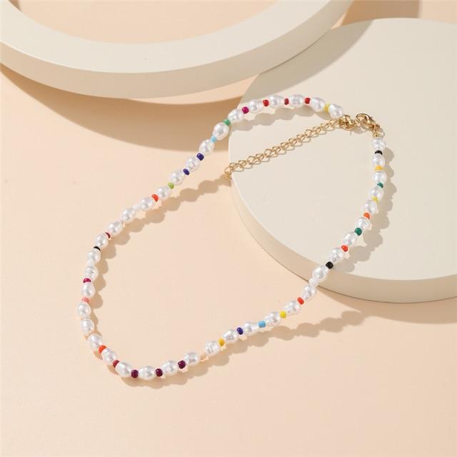 17 км модное колье-чокер из бисера для женщин, богемное красочное короткое ожерелье ручной работы с жемчугом Дейзи, ювелирные изделия на воротнике