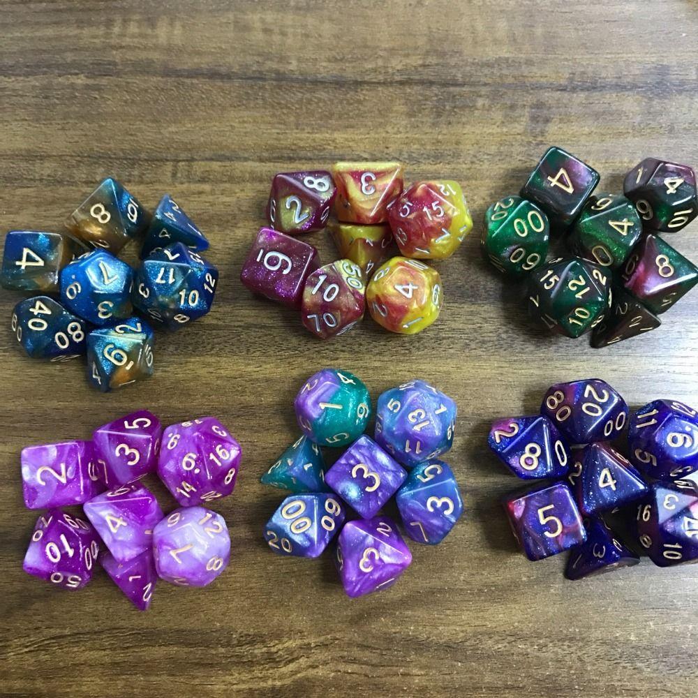 7Pcs/set D12 D20 For TRPG DND D4 D6 D8 D10 Polyhedral Dice DND Dice Table Game Game Dice