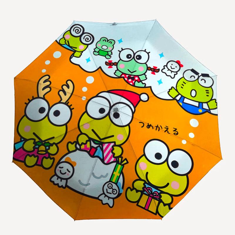 1pc Keroro Gunso Frog Family Christmas Holiday Gift Set - Automatic Opening Umbrella with Foldable Design, Iron Frame, Outdoor Use, Suitable for Fans,